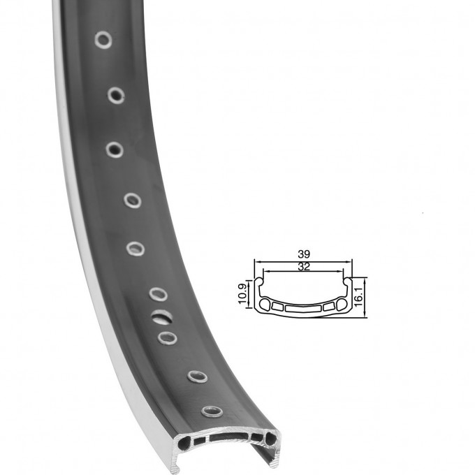 Обод 20" DХ-32 48H Alexrims двойной пистонированный, чёрный 330008