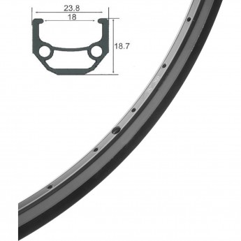 Обод 26" HLQC-08A 14Gх36Н двойной, черный Обод 26" HLQC-08A 14Gх36Н двойной, черный