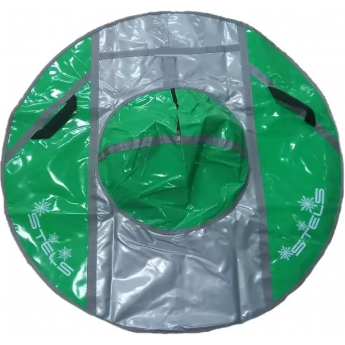 Санки надувные (тюбинг) STELS 125 см, усиленные тент без камеры СН050.125, серый/серый+салатовый