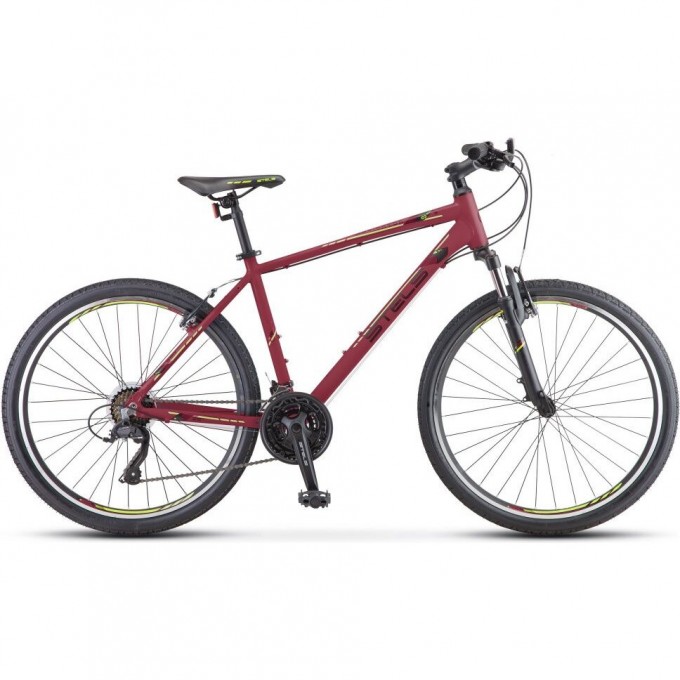 Велосипед STELS Navigator 590 V K010 Бордовый/Салатовый (LU094324), рама 18" KUBC0066202021KU0001873